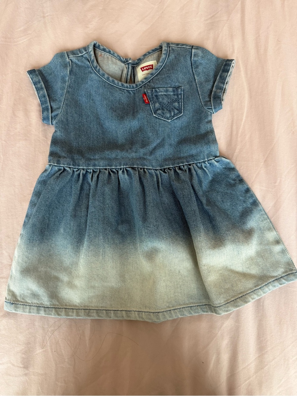 Levi's Light Wash Blue Denim Dress with Red Tab